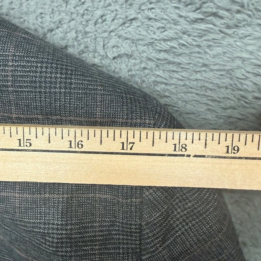 Banana Republic Blazer Mens 38R Grey Plaid Tailored Fit Cotton Sport‎ Coat